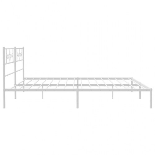 Sengeramme med sengegavl i metal - 183 x 213 cm, hvid