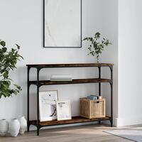 Konsolbord 100x29x75 cm konstrueret træ røget egetræsfarve