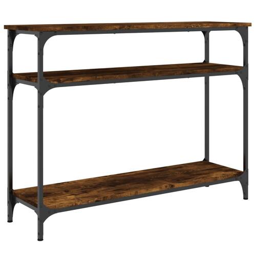 Konsolbord 100x29x75 cm konstrueret træ røget egetræsfarve