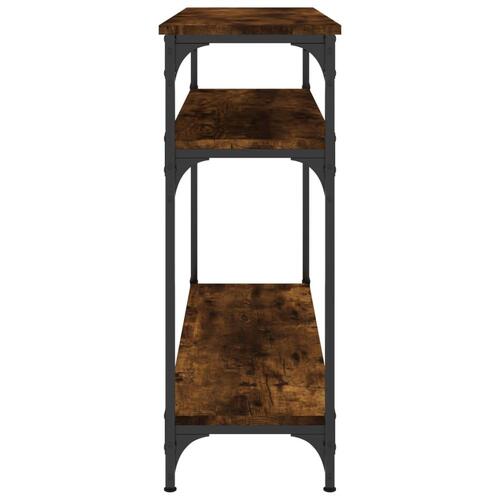 Konsolbord 100x29x75 cm konstrueret træ røget egetræsfarve