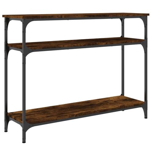 Konsolbord 100x29x75 cm konstrueret træ røget egetræsfarve
