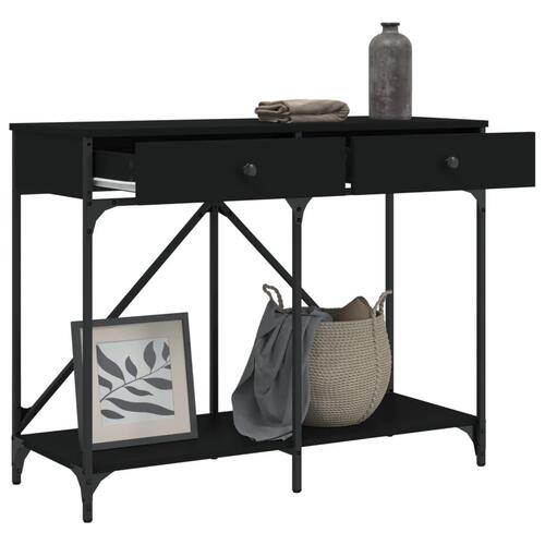 Konsolbord 100x39x78,5 cm konstrueret træ sort