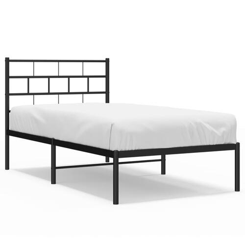 Sengeramme med sengegavl 100x190 cm metal sort