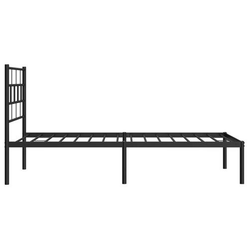 Sengeramme med sengegavl 100x190 cm metal sort