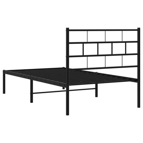 Sengeramme med sengegavl 100x190 cm metal sort