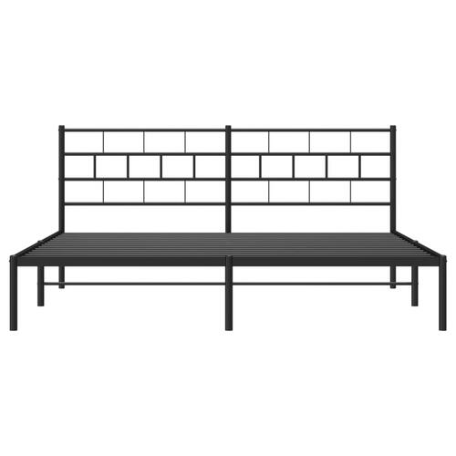 Sengeramme med sengegavl 200x200 cm metal sort