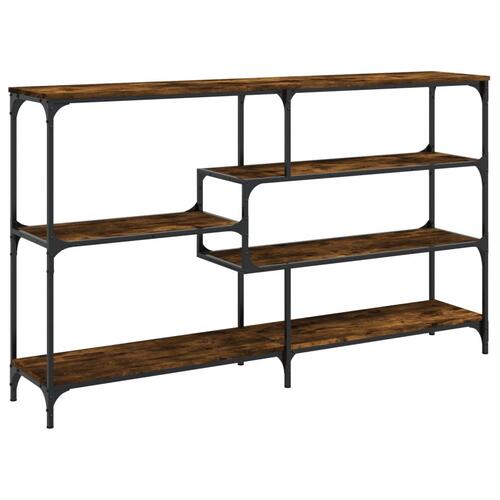 Konsolbord 160x32x95 cm konstrueret træ røget egetræsfarve