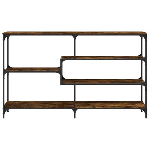 Konsolbord 160x32x95 cm konstrueret træ røget egetræsfarve