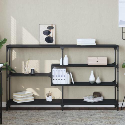 Konsolbord 160x32x95 cm konstrueret træ sort