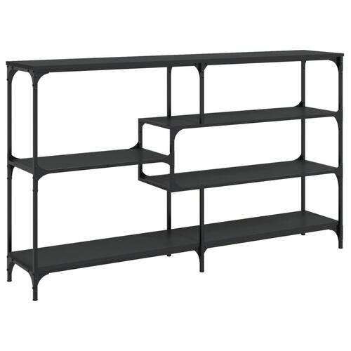 Konsolbord 160x32x95 cm konstrueret træ sort