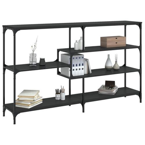 Konsolbord 160x32x95 cm konstrueret træ sort