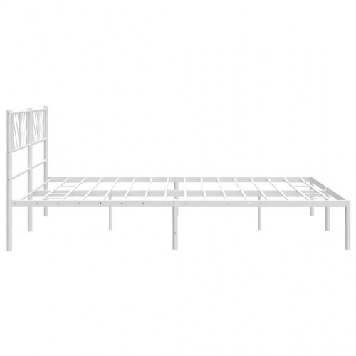 Sengeramme med sengegavl 193×203 cm - metal, hvid