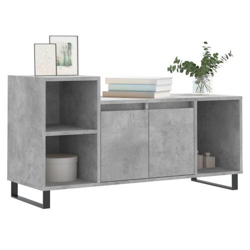 Tv-bord 100x35x55 cm konstrueret træ betongrå