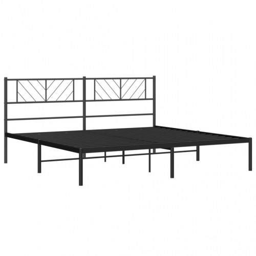 Sengeramme med sengegavl 193×203 cm - metal, sort