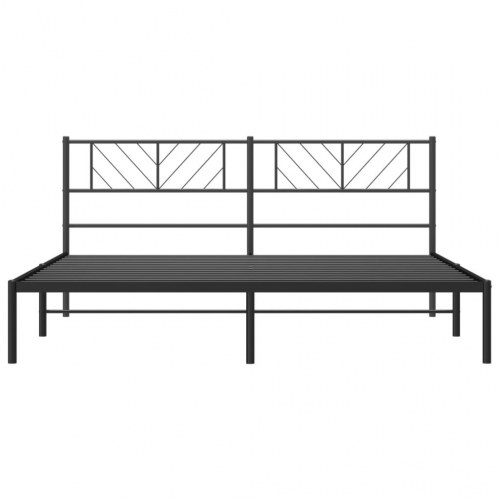 Sengeramme med sengegavl 193×203 cm - metal, sort