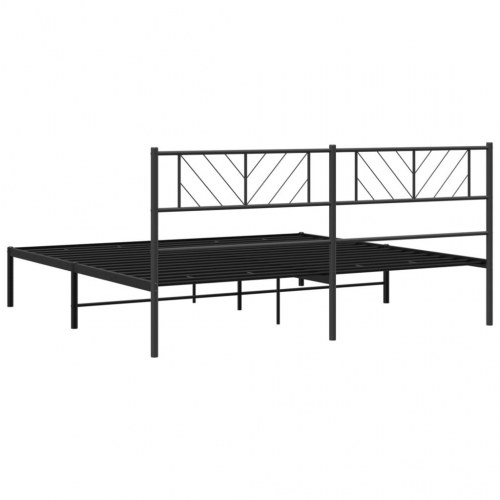 Sengeramme med sengegavl 193×203 cm - metal, sort
