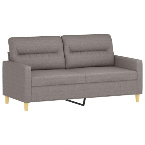2-personers sofa med pyntepuder 140 cm - stof, gråbrun