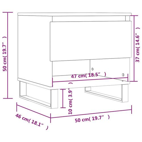 Sofabord 50x46x50 cm konstrueret træ sort