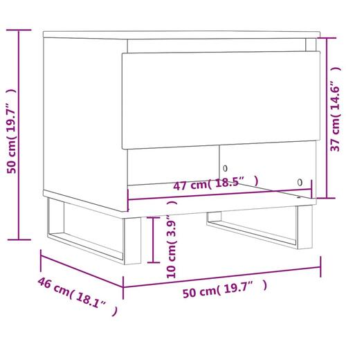 Sofabord 50x46x50 cm konstrueret træ betongrå