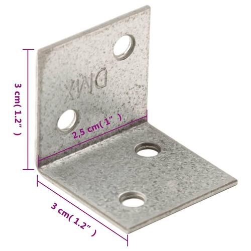 Vinkelbeslag 150 stk. 2 mm 30x25x30 mm galvaniseret stål