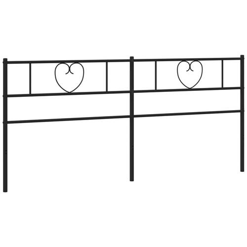 Sengegavl 200 cm metal sort