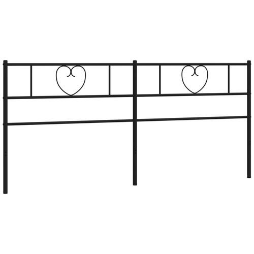 Sengegavl 200 cm metal sort