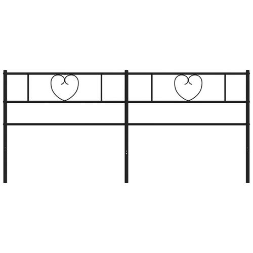 Sengegavl 200 cm metal sort