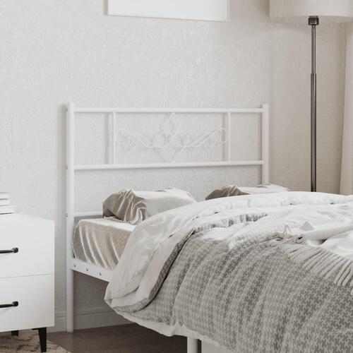 Sengegavl 75 cm metal hvid