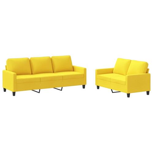 2 personers sofa med hynder stof lysegul