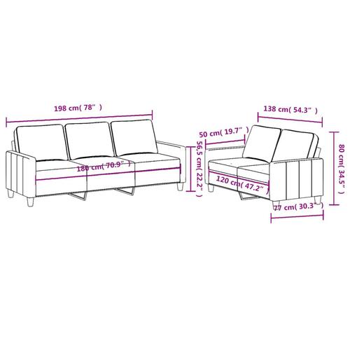 2 personers sofa med hynder stof gråbrun