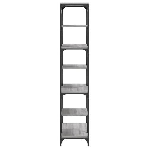 Bogreol 91x36x176 cm konstrueret træ og jern grå sonoma-eg