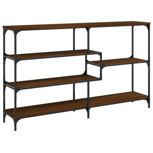 Konsolbord 160x32x95 cm konstrueret træ brun egetræsfarve