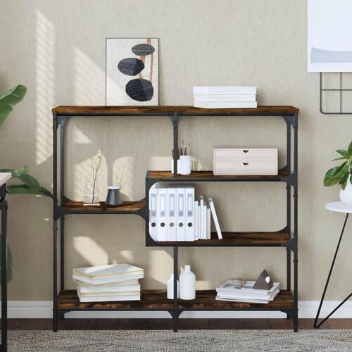 Konsolbord 103x32x95 cm konstrueret træ røget egetræsfarve