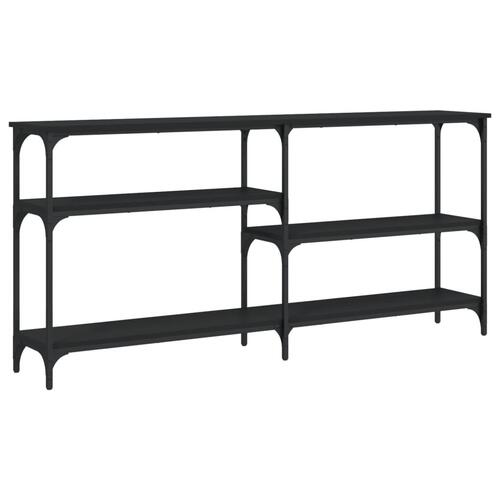Konsolbord 160x29x75 cm konstrueret træ sort