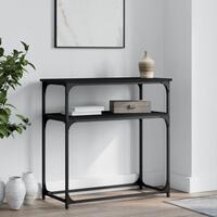 Konsolbord 75x35,5x75 cm konstrueret træ sort