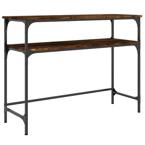 Konsolbord 100x35,5x75 cm konstrueret træ røget egetræsfarve