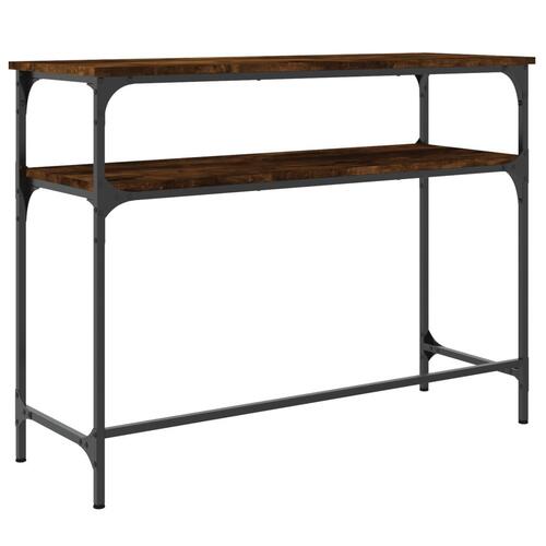Konsolbord 100x35,5x75 cm konstrueret træ røget egetræsfarve