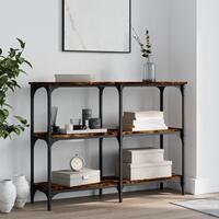 Konsolbord 100x29x75 cm konstrueret træ røget egetræsfarve