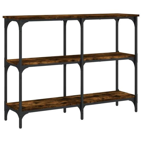 Konsolbord 100x29x75 cm konstrueret træ røget egetræsfarve