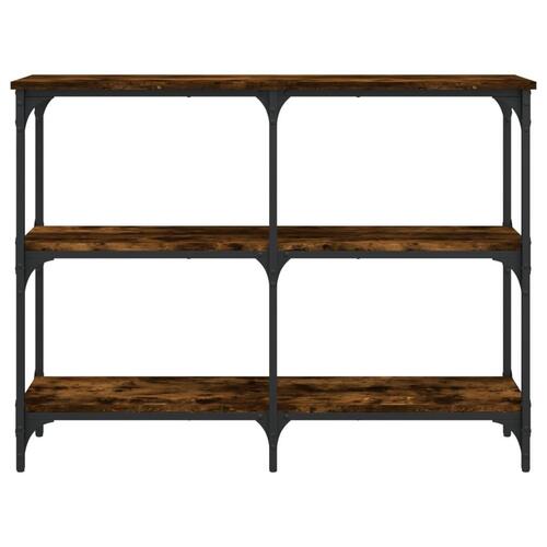 Konsolbord 100x29x75 cm konstrueret træ røget egetræsfarve