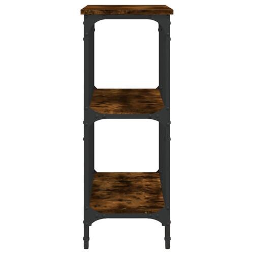 Konsolbord 100x29x75 cm konstrueret træ røget egetræsfarve