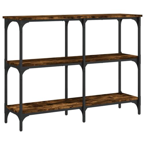 Konsolbord 100x29x75 cm konstrueret træ røget egetræsfarve
