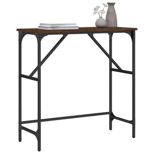 Konsolbord 75x32x75 cm konstrueret træ brun egetræsfarve