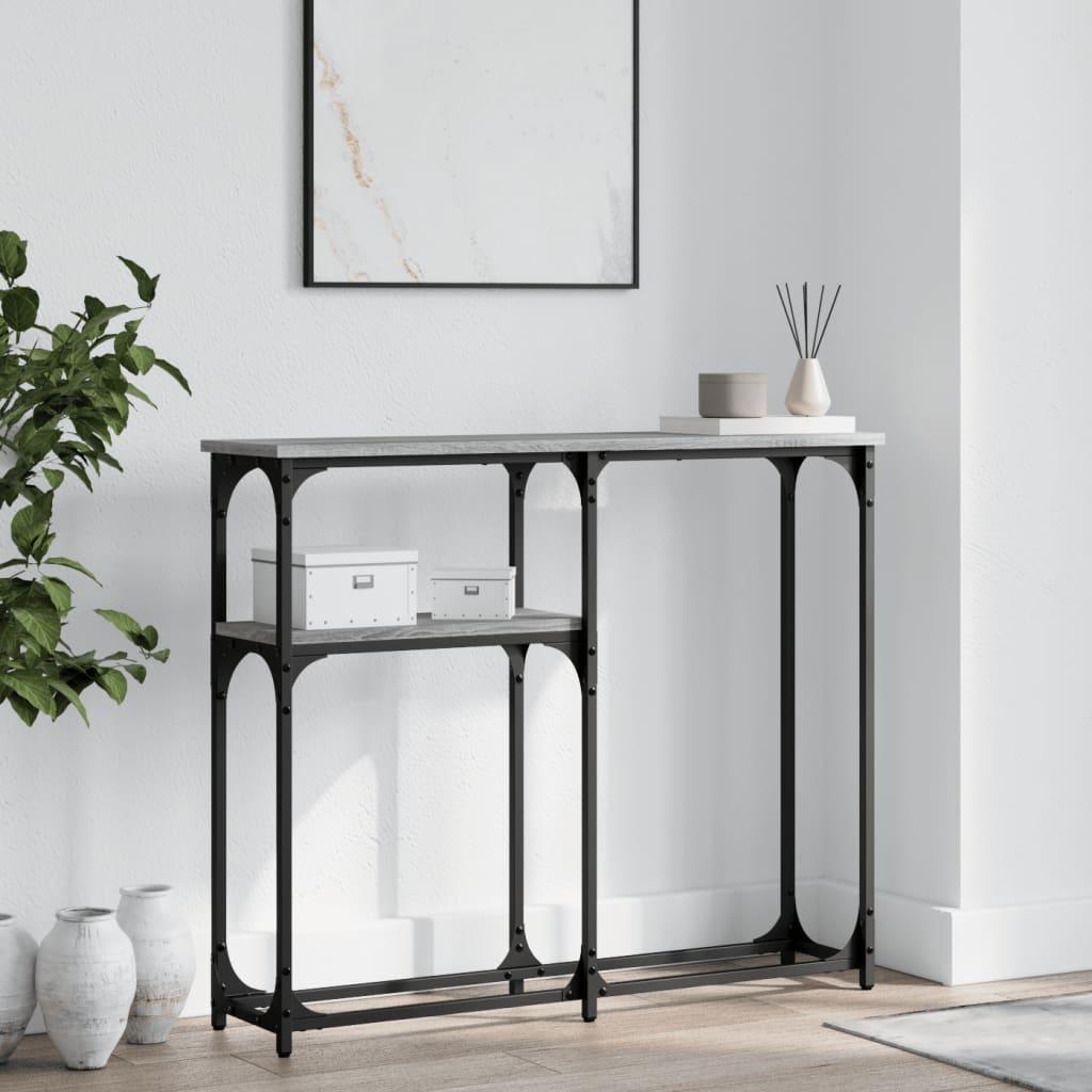 Konsolbord 90x22,5x75 cm konstrueret træ grå sonoma-eg