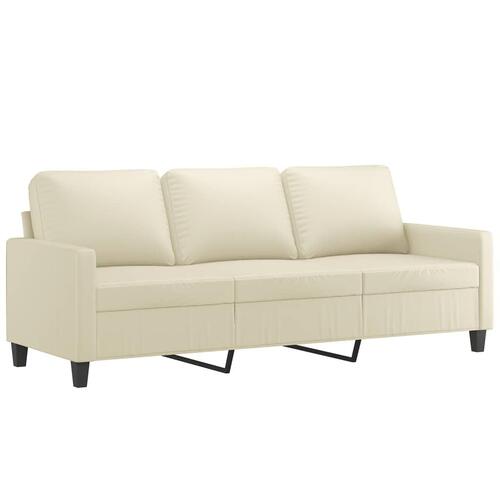 2 personers sofa med hynder kunstlæder Cremefarvet