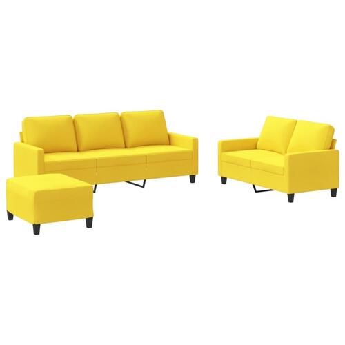 3 personers sofa med hynder stof lysegul