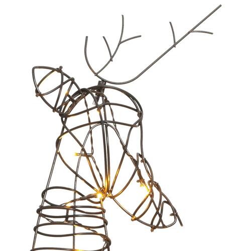 Juledekoration rensdyrfamilie rattan 90 LED'er varm hvid