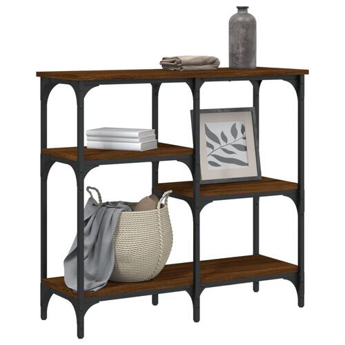 Konsolbord 80x29x75 cm konstrueret træ brun egetræ