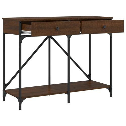 Konsolbord 100x39x78,5 cm konstrueret træ brun egetræsfarve