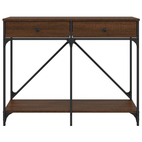Konsolbord 100x39x78,5 cm konstrueret træ brun egetræsfarve